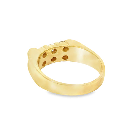 14K Yellow Gold Round-Cut Diamond Men’s Ring