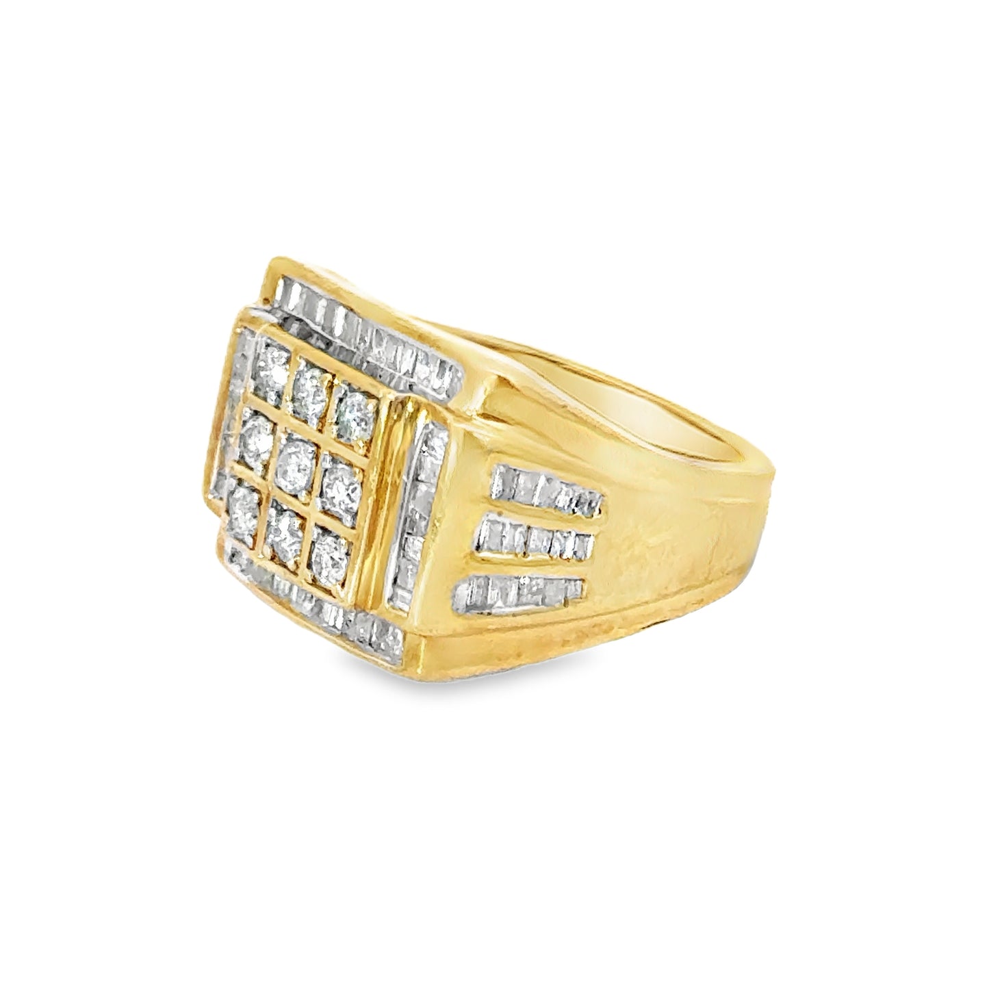 14K Yellow Gold Multi-Diamond Men’s Ring