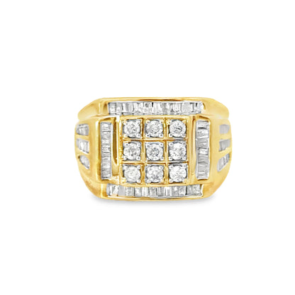 14K Yellow Gold Multi-Diamond Men’s Ring