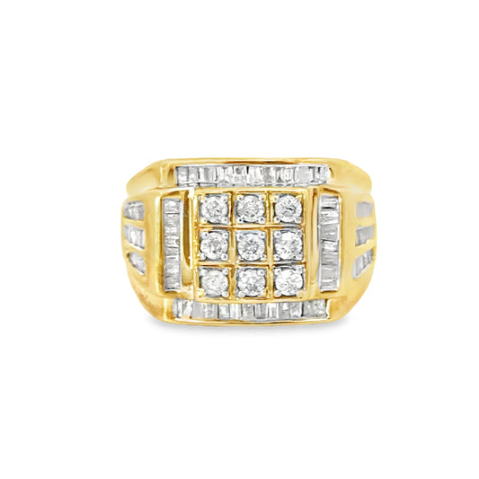 14K Yellow Gold Multi-Diamond Men’s Ring