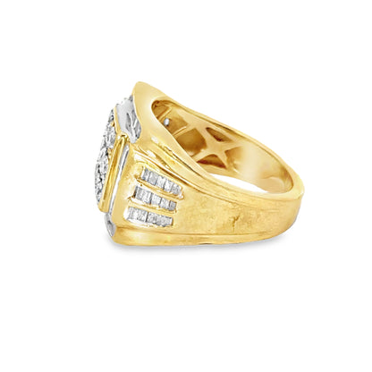 14K Yellow Gold Multi-Diamond Men’s Ring