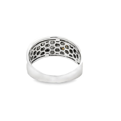 White Gold Pave-Set Multi-Row Diamond Ring