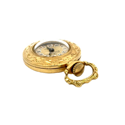 Vintage Apex 18K Yellow Gold Pendant Watch – 17 Rubis Incabloc – Necklace Watch