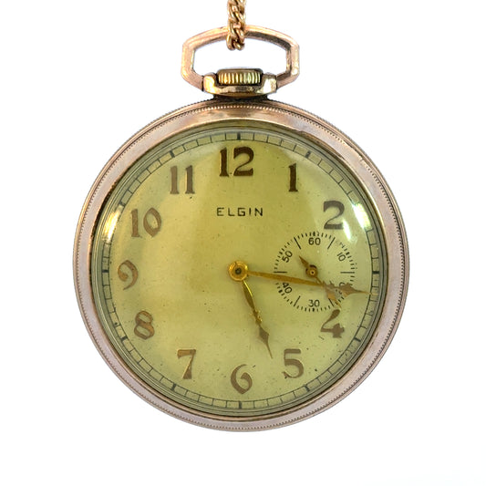 Vintage Elgin Pocket Watch – 15 Jewels – Gold Plated Case – Circa 1925–1940 – Art Deco / Early Mid-Century