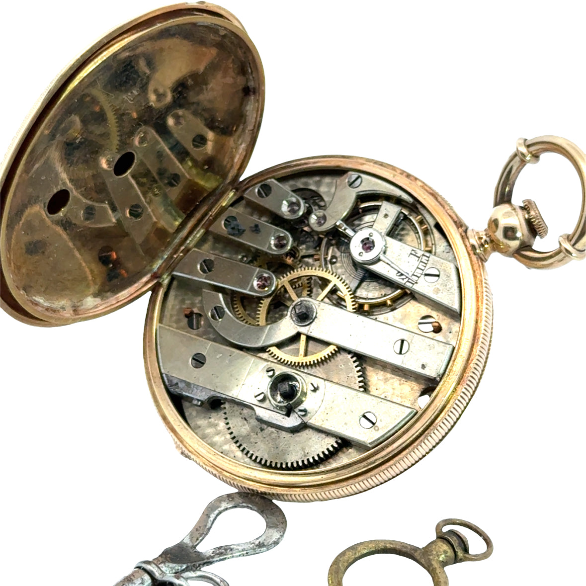 Jules Huguenin Geneva Antique Pocket Watch with Black Enamel