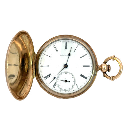 Jules Huguenin Geneva Antique Pocket Watch with Black Enamel