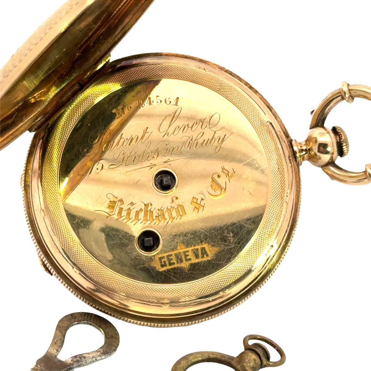 Jules Huguenin Geneva Antique Pocket Watch with Black Enamel