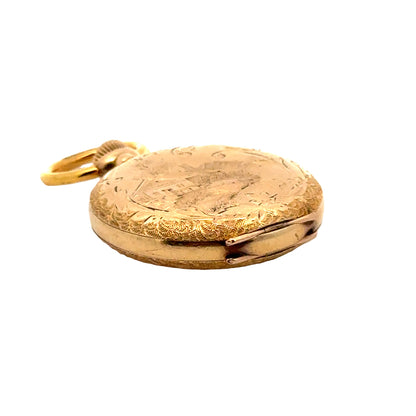 Edwardian 1900-1910 Elgin Pocket Watch Gold Filled Scenic Engraved Hunter Case