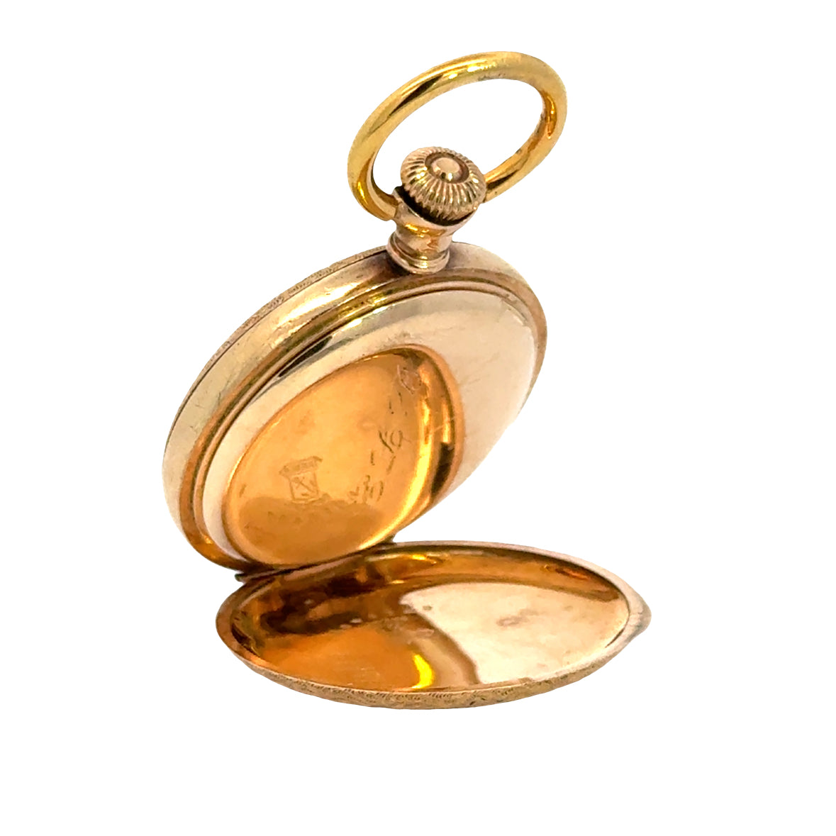 Edwardian 1900-1910 Elgin Pocket Watch Gold Filled Scenic Engraved Hunter Case