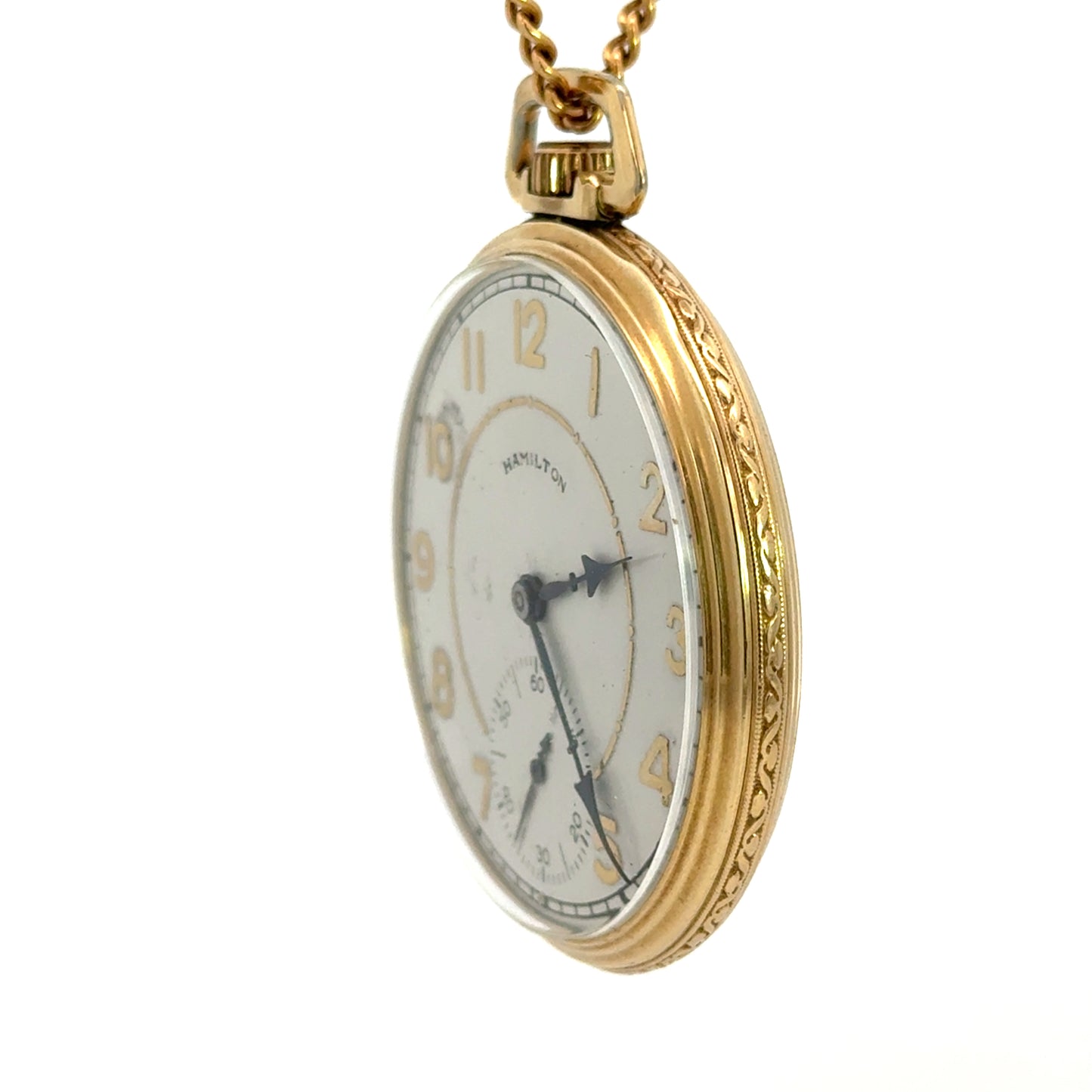 Vintage Hamilton Pocket Watch – Gold Filled – Art Deco Style Dial – Circa 1930–1940