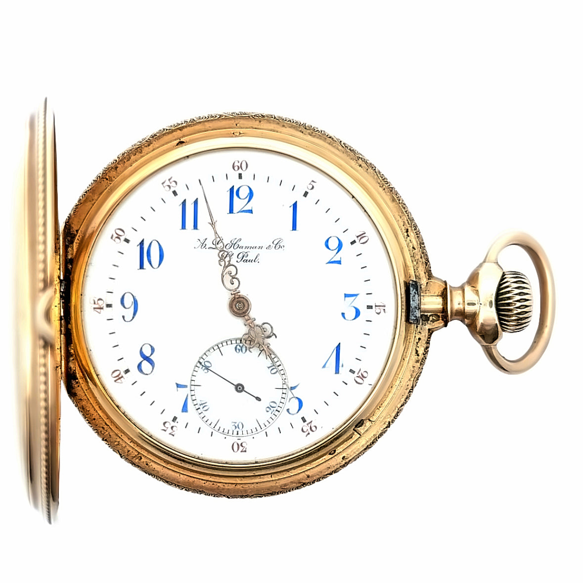 A.L.Haman & Co.L.T.Paul 14K Yellow Gold Pocket Watch