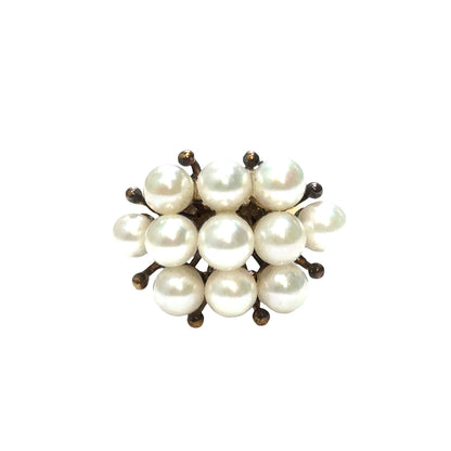 14K Yellow Gold Dome Pearl Ring – 1950’s Design