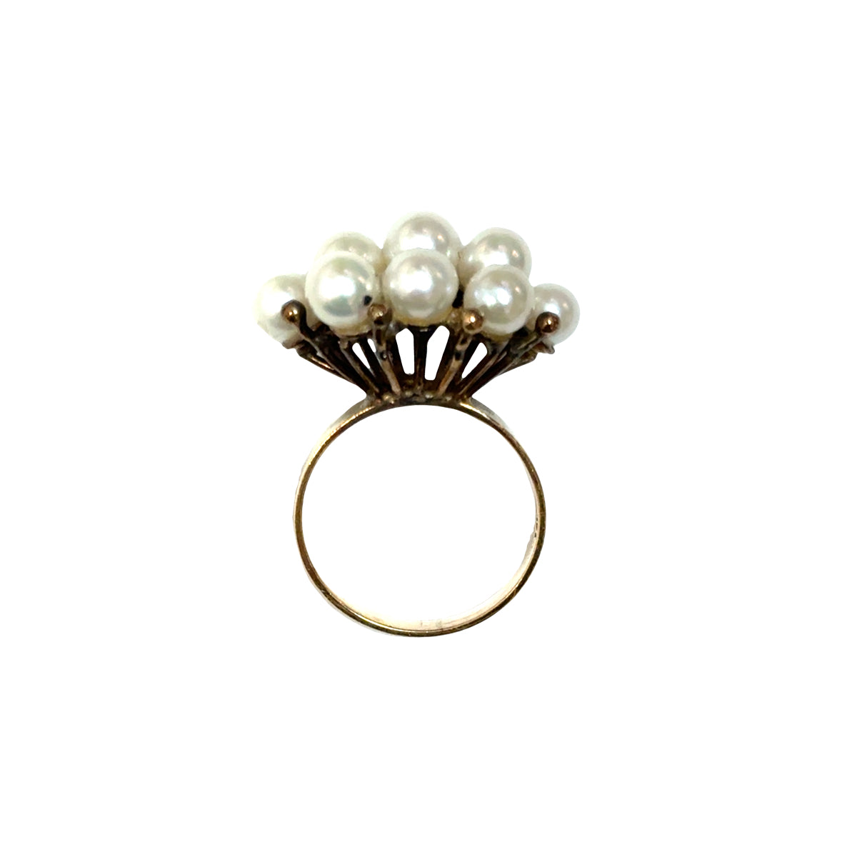14K Yellow Gold Dome Pearl Ring – 1950’s Design
