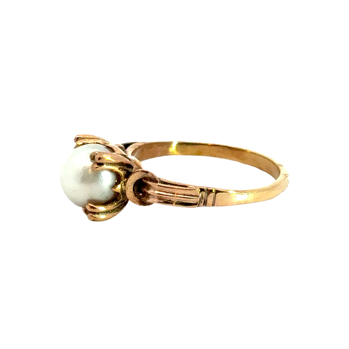 Antique 1940’s 14K Rose Gold Pearl Ring
