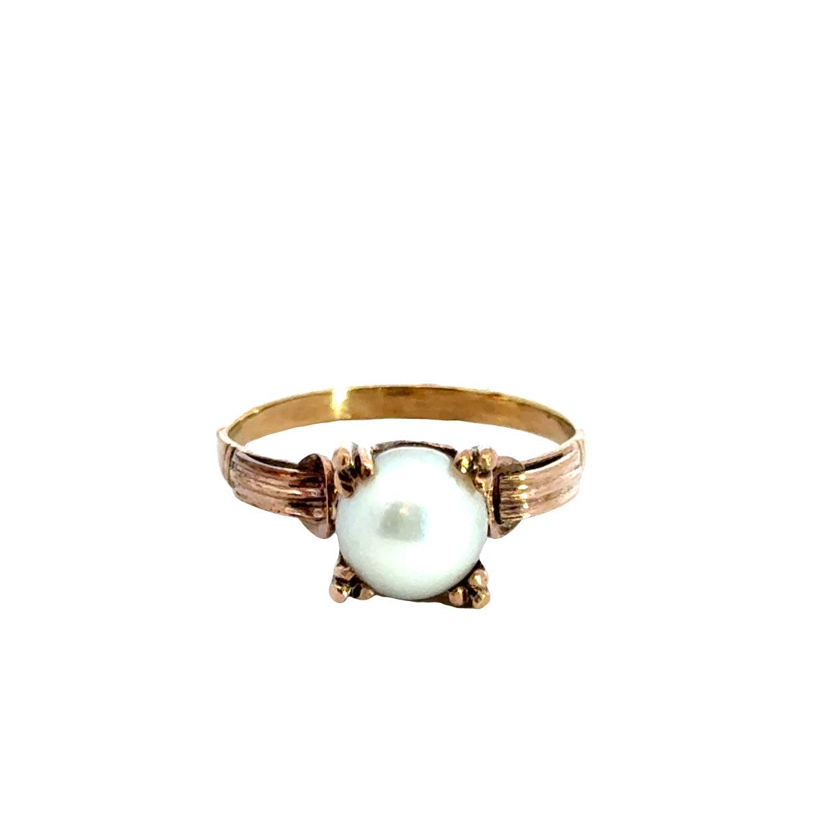 Antique 1940’s 14K Rose Gold Pearl Ring
