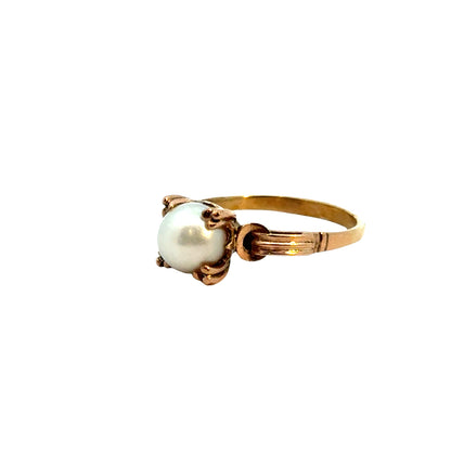 Antique 1940’s 14K Rose Gold Pearl Ring