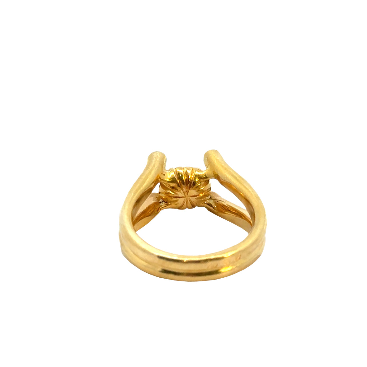 21K Yellow Gold Modern Pearl & Diamond Ring