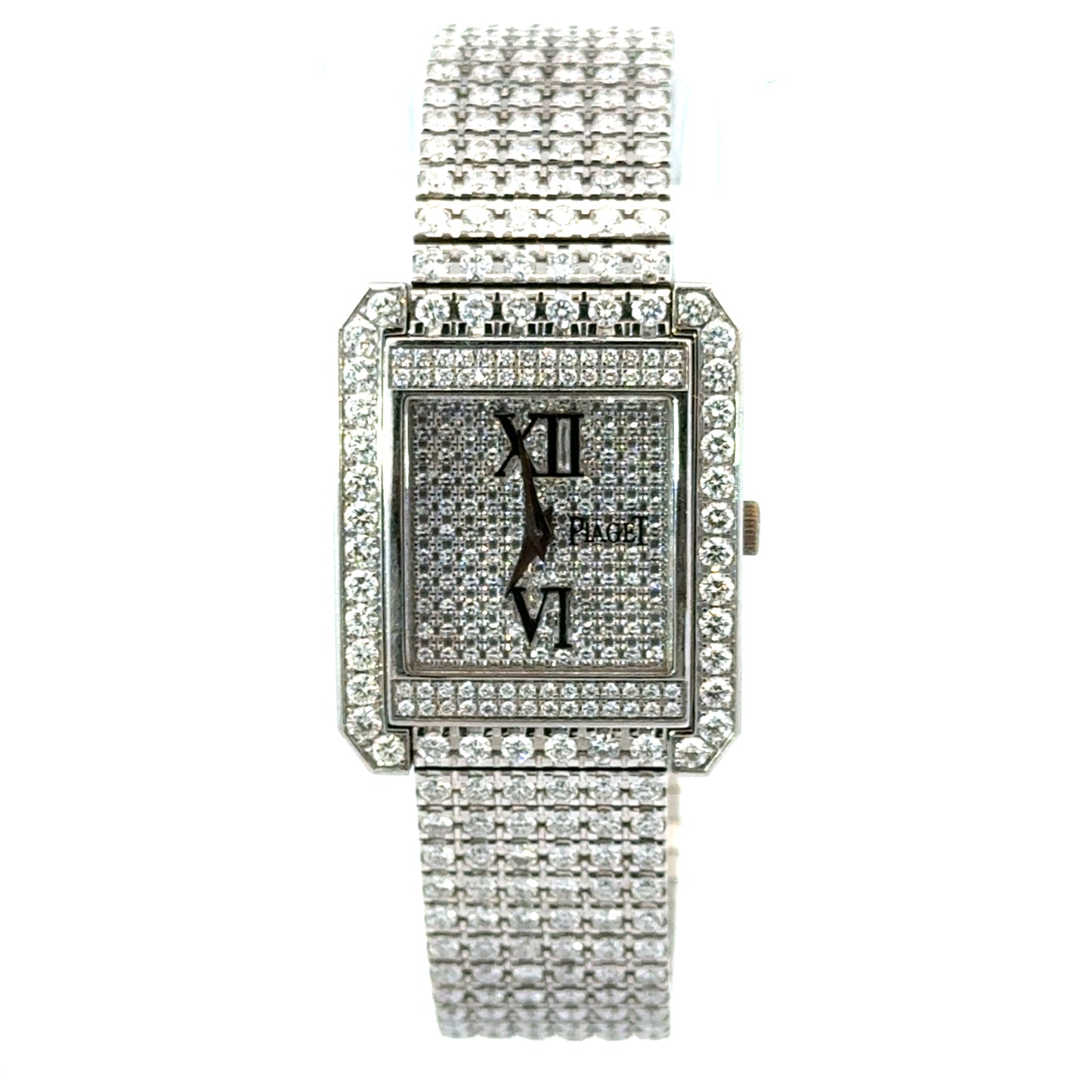 Piaget 18K White Gold & Diamond Watch – Full Pavé Dial and Bracelet