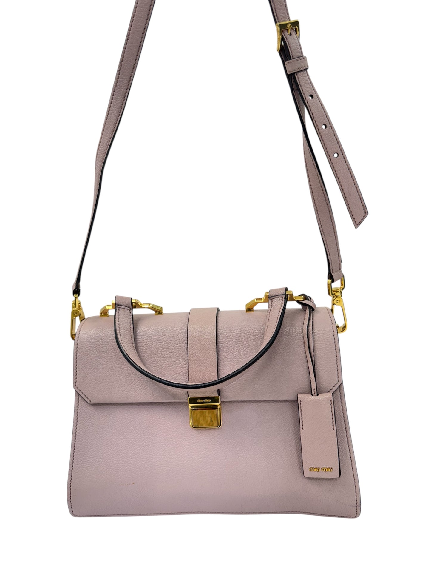 Miu Miu Matelassé Leather Top Handle Bag – Blush Pink