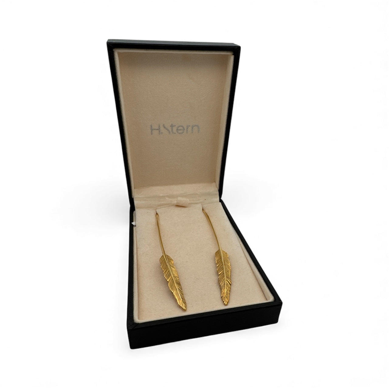 H.Stern 18K Yellow Gold Feather Motif Earrings