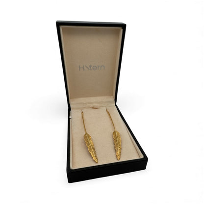 H.Stern 18K Yellow Gold Feather Motif Earrings