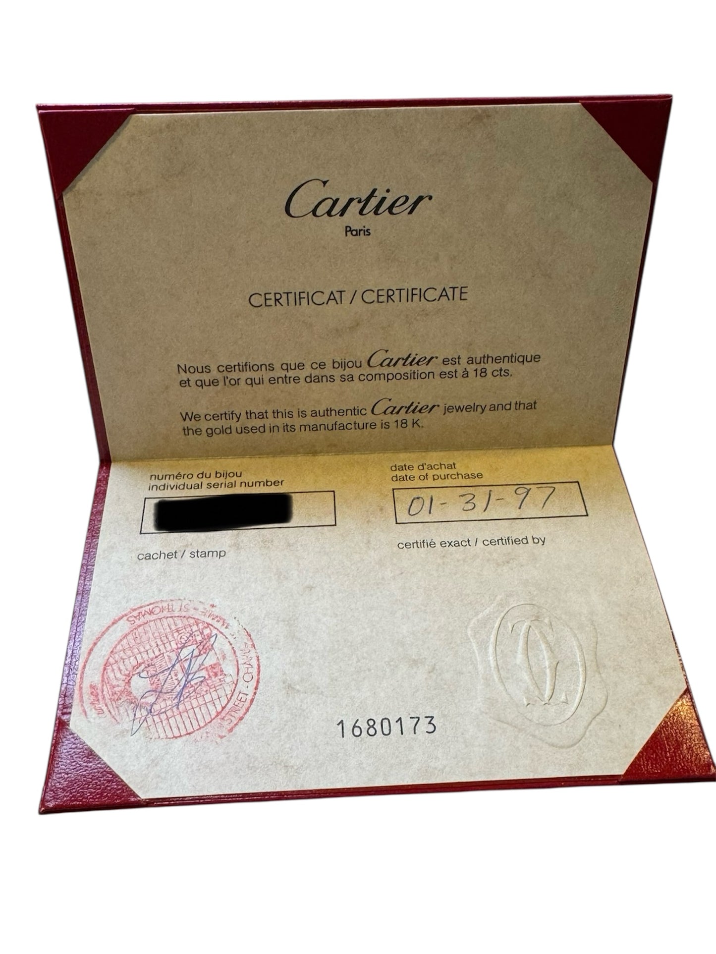 Cartier LOVE Bracelet Vintage – 18K Yellow Gold, Size 16