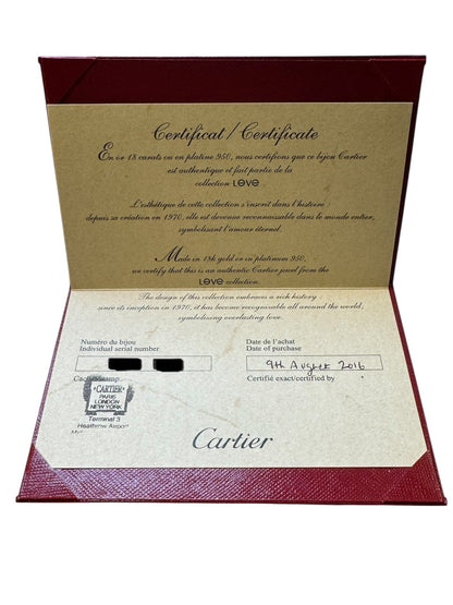 Cartier LOVE Bracelet – 18K Rose Gold, Size 16