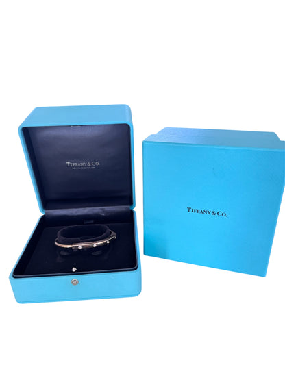 Tiffany & Co. 18K Rose Gold Diamond Bar Bangle Bracelet – Italy