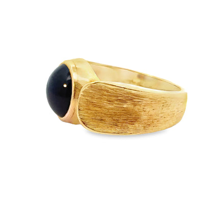 Retro 14K Yellow Gold Ruby Men’s Ring