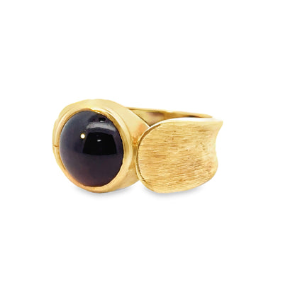 Retro 14K Yellow Gold Ruby Men’s Ring