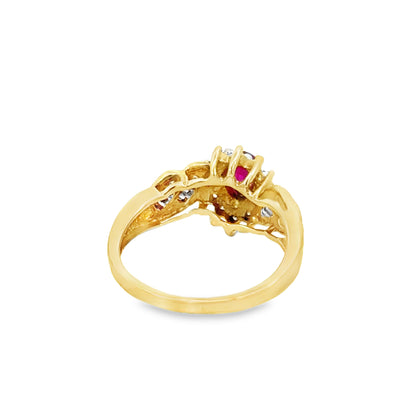 Classic Yellow Gold Ruby & Diamond Ring