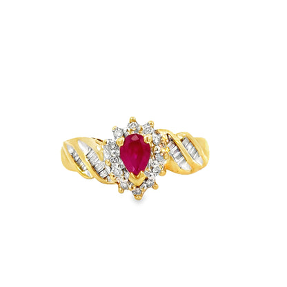 Classic Yellow Gold Ruby & Diamond Ring