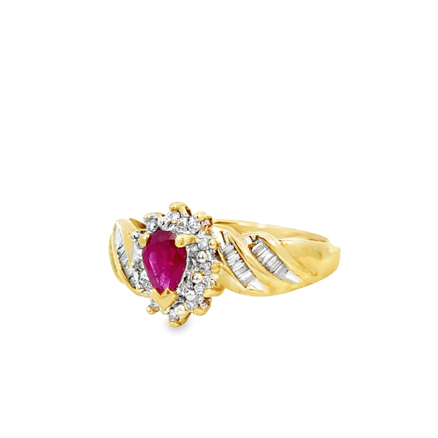 Classic Yellow Gold Ruby & Diamond Ring