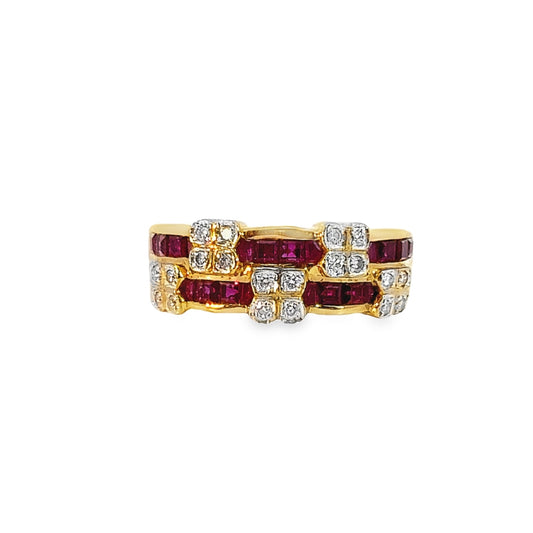 Le Vian 18K Yellow Gold Ruby & Diamond Band Ring