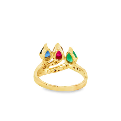 Le Vian 18K Yellow Gold Emerald, Ruby, Sapphire & Diamond Multi-Stone Ring