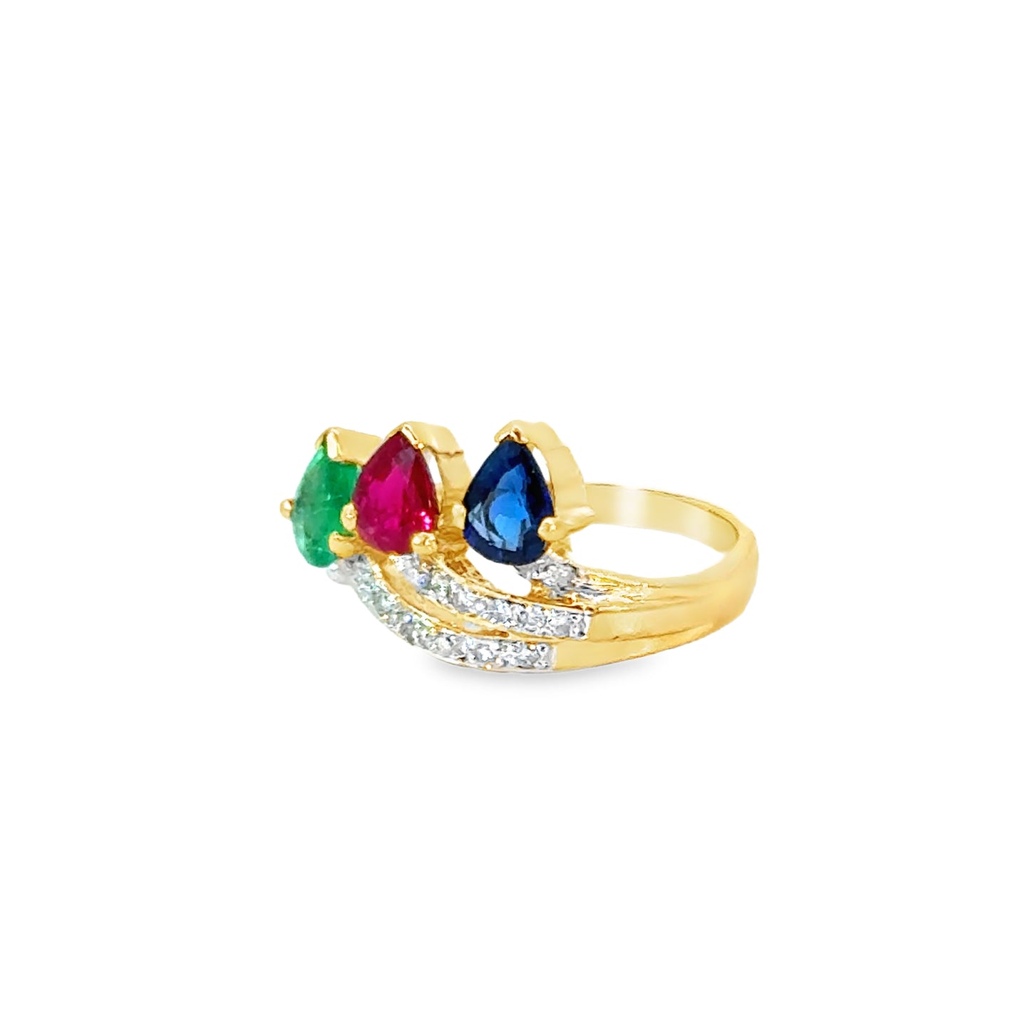 Le Vian 18K Yellow Gold Emerald, Ruby, Sapphire & Diamond Multi-Stone Ring