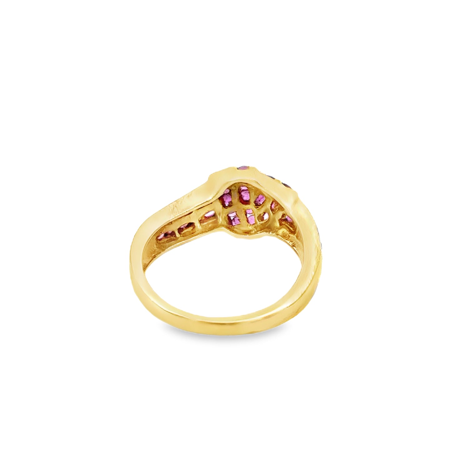 14K Yellow Gold Ruby Knot Design Ring