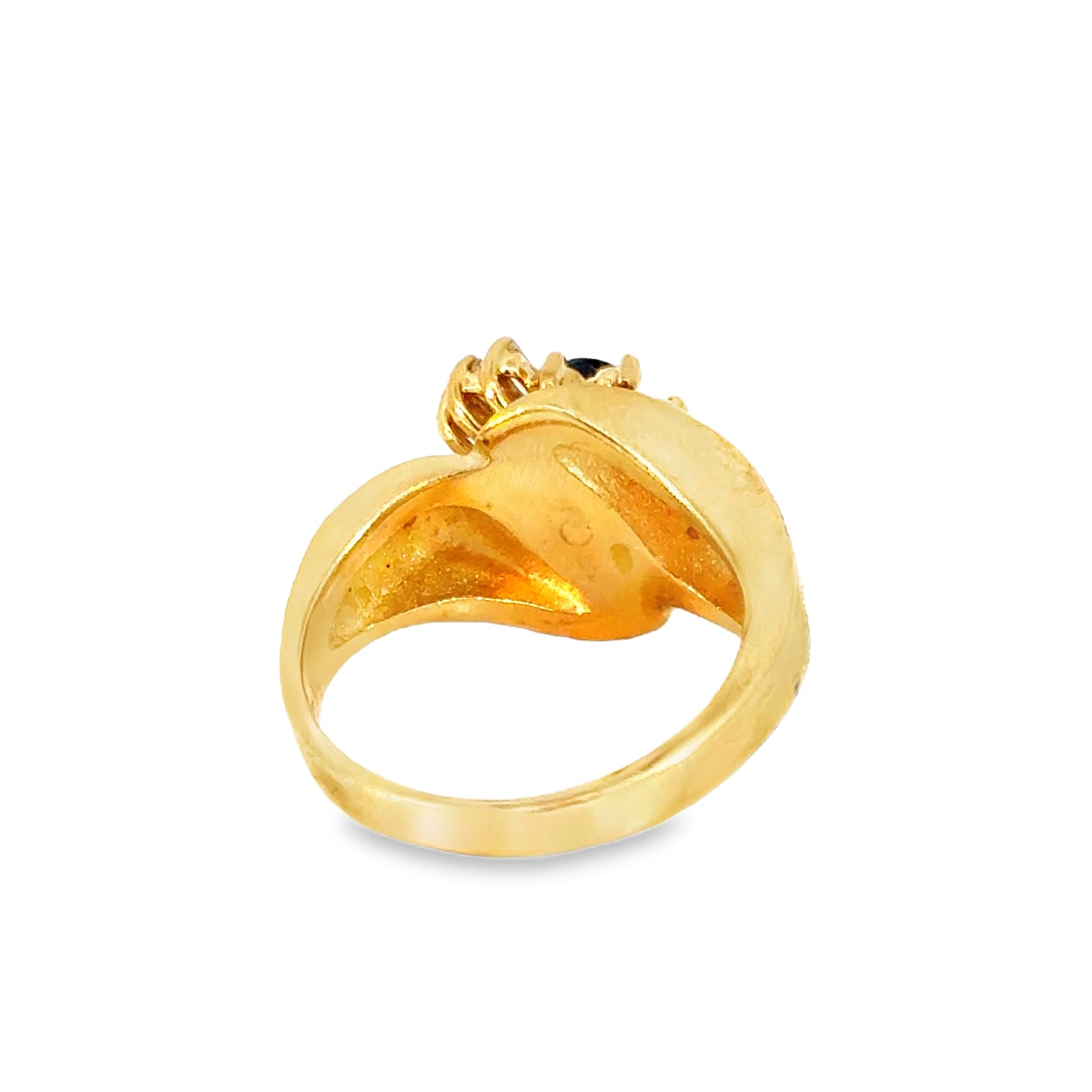 14K Yellow Gold Sapphire & Diamond Starburst Ring