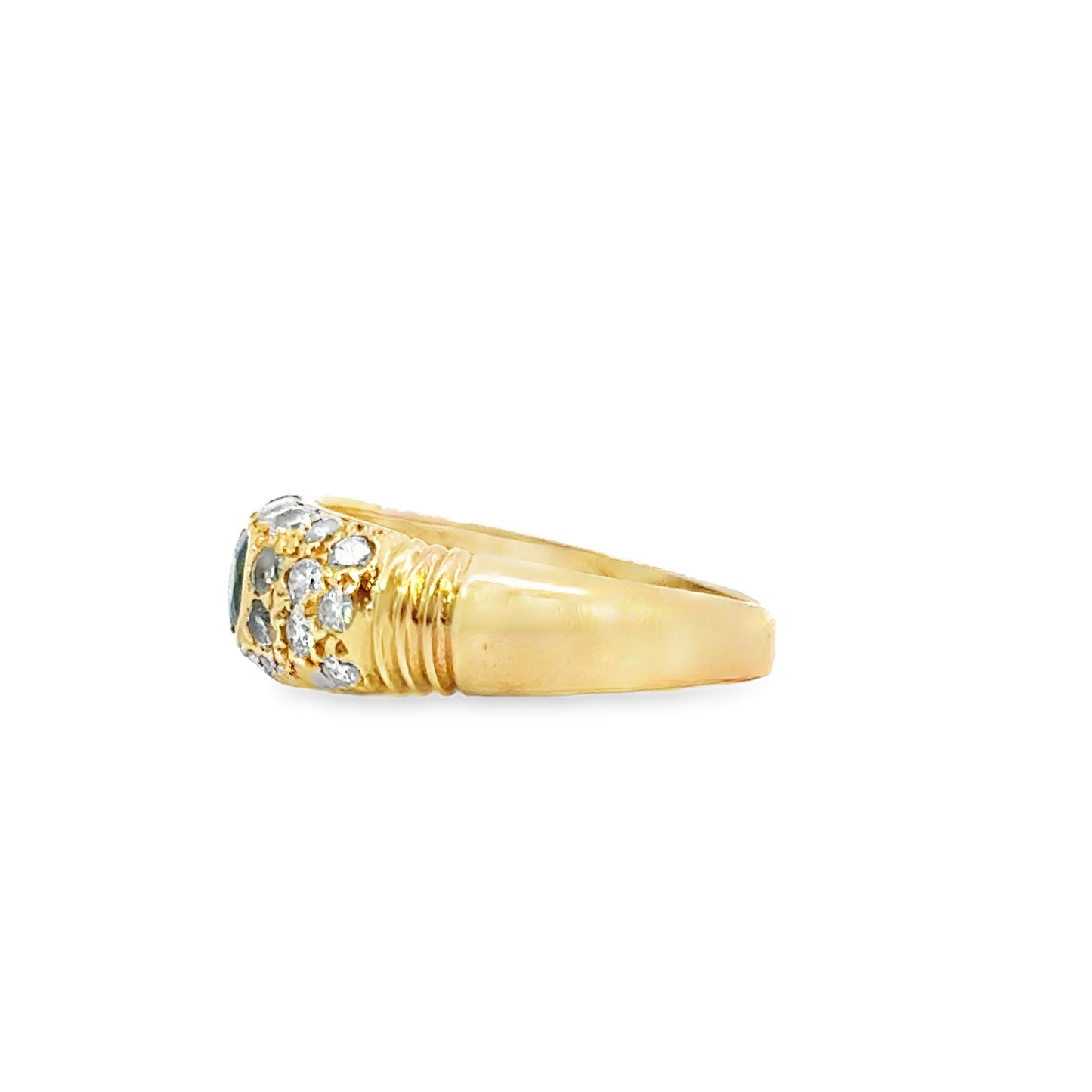 Classic Blue Sapphire Diamond Band in 14K Yellow Gold