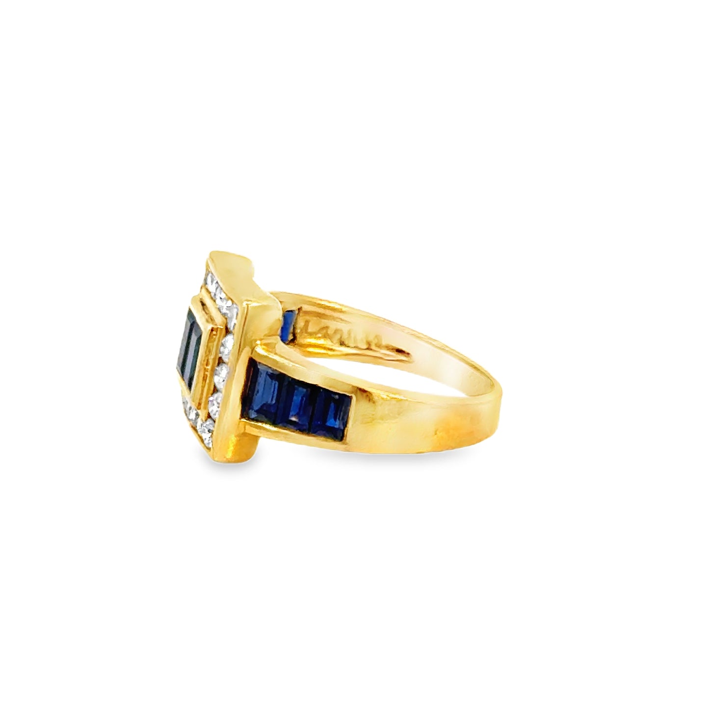 Le Vian 18K Yellow Gold Sapphire & Diamond Square Halo Ring