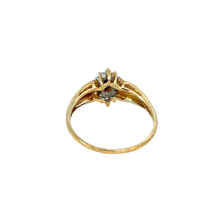 Elegant Marquise Sapphire & Diamond Ring in Yellow Gold