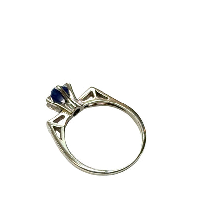 Delicate White Gold Star Sapphire Ring