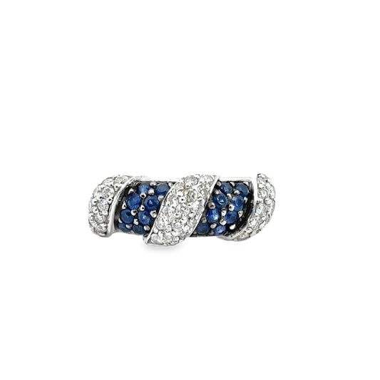 Le Vian 14K White Gold Sapphire & Diamond Ribbon Band Ring