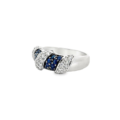 Le Vian 14K White Gold Sapphire & Diamond Ribbon Band Ring