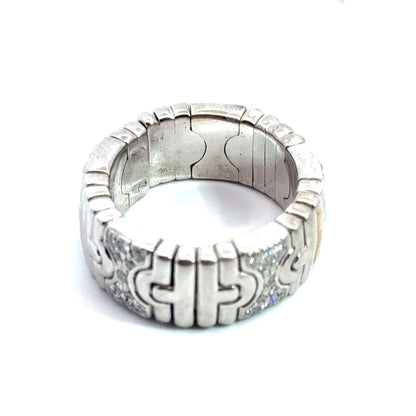 Bvlgari 18K White Gold Parentesi Diamond Band