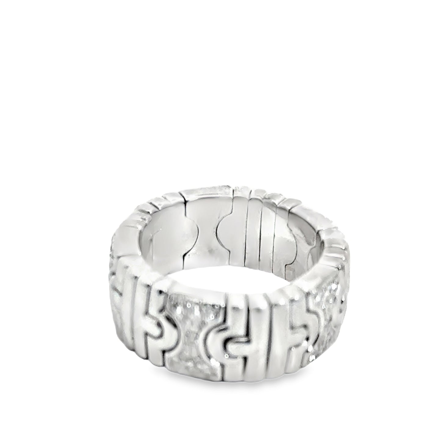 Bvlgari 18K White Gold Parentesi Diamond Band