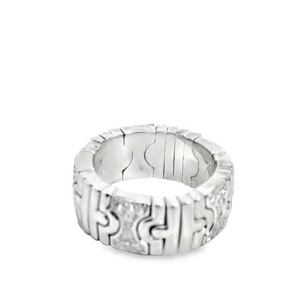 Bvlgari 18K White Gold Parentesi Diamond Band