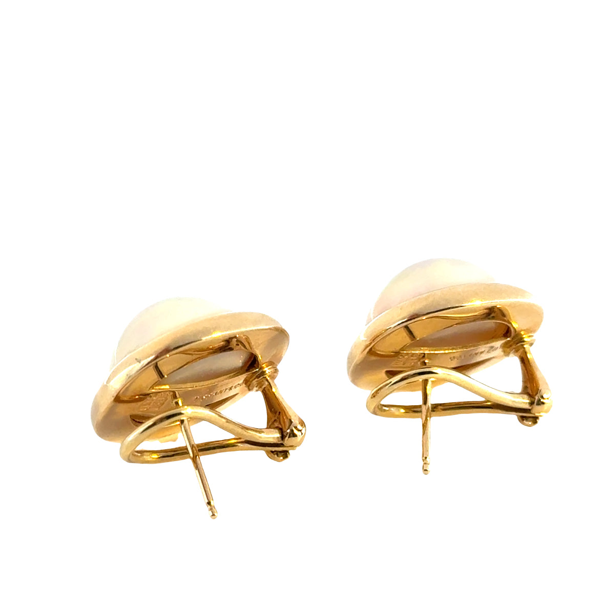 Tiffany & Co. 14K Gold Mabe Pearl Earrings