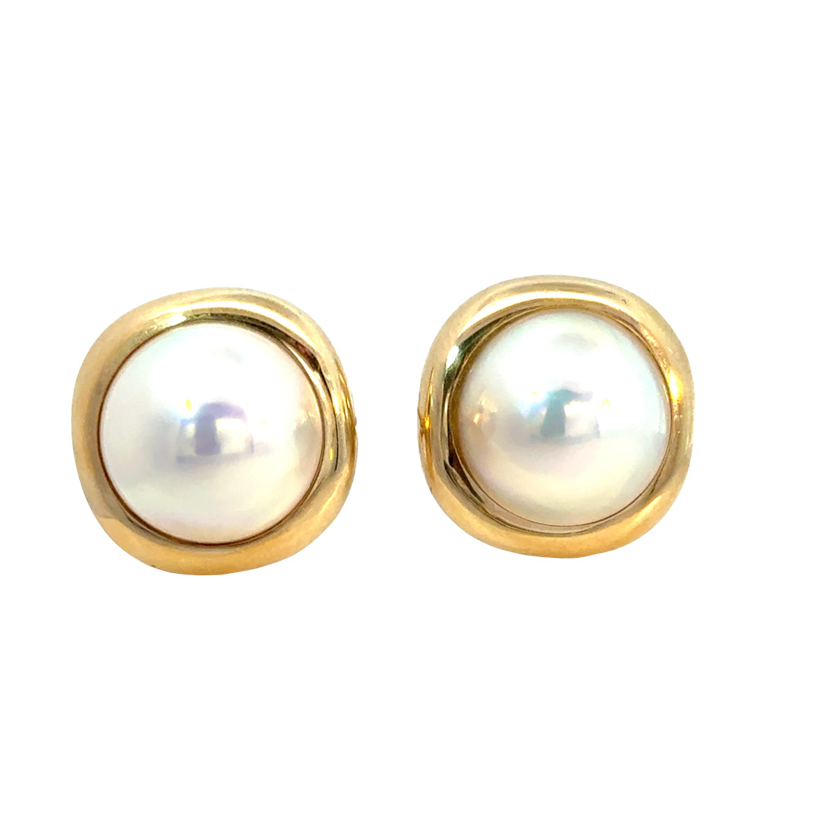 Tiffany & Co. 14K Gold Mabe Pearl Earrings