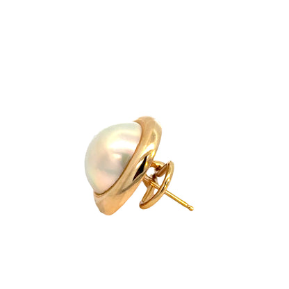 Tiffany & Co. 14K Gold Mabe Pearl Earrings